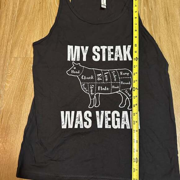 My Steak Was Vegan Tank Top for Carnivore Diet Tank Tops Meat Lover Tanks - Picture 2 of 6